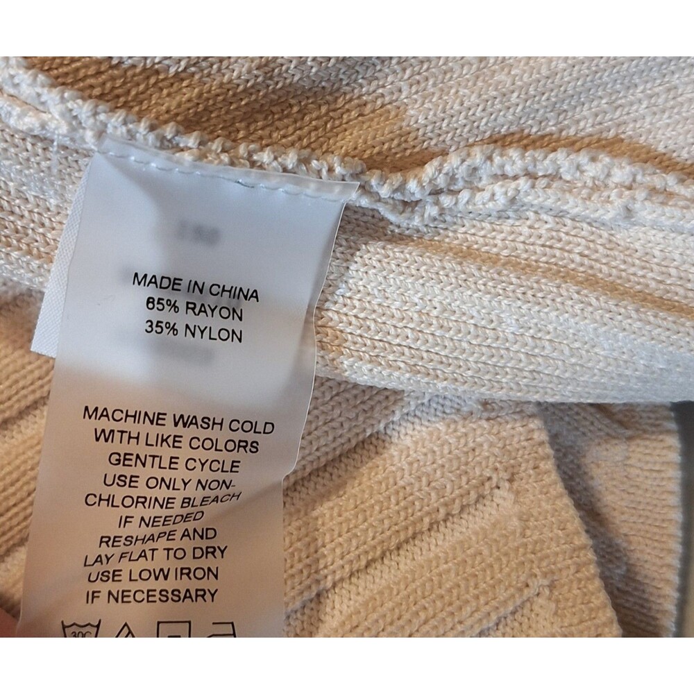 Vince Camuto Women's Small Beige Sleeveless Top Wide Ribbed, Summer Casual - Picture 10 of 10
